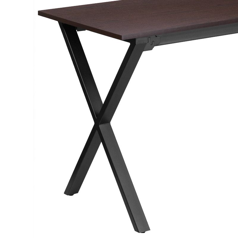 47.25''W X 23.75''D Computer Desk with Frame - Walnut Laminate Top/Black Frame - Riverstone Furniture Collection