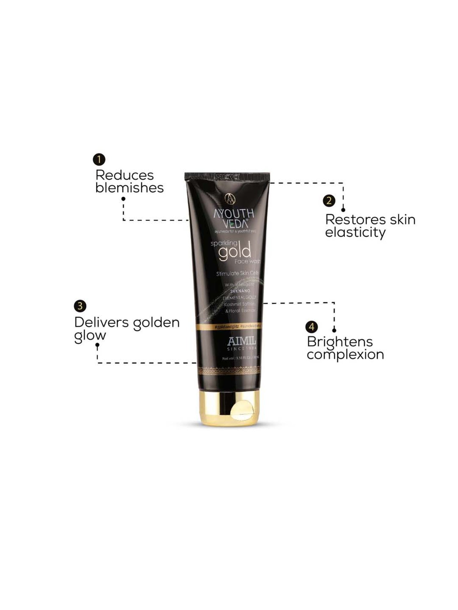 AyouthVeda Sparkling Gold Face Wash - 100 ml