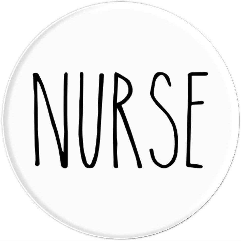 NURSE Rae Inspired Text Title Profession Career Job PopSockets Grip and Stand for Phones and Tablets
