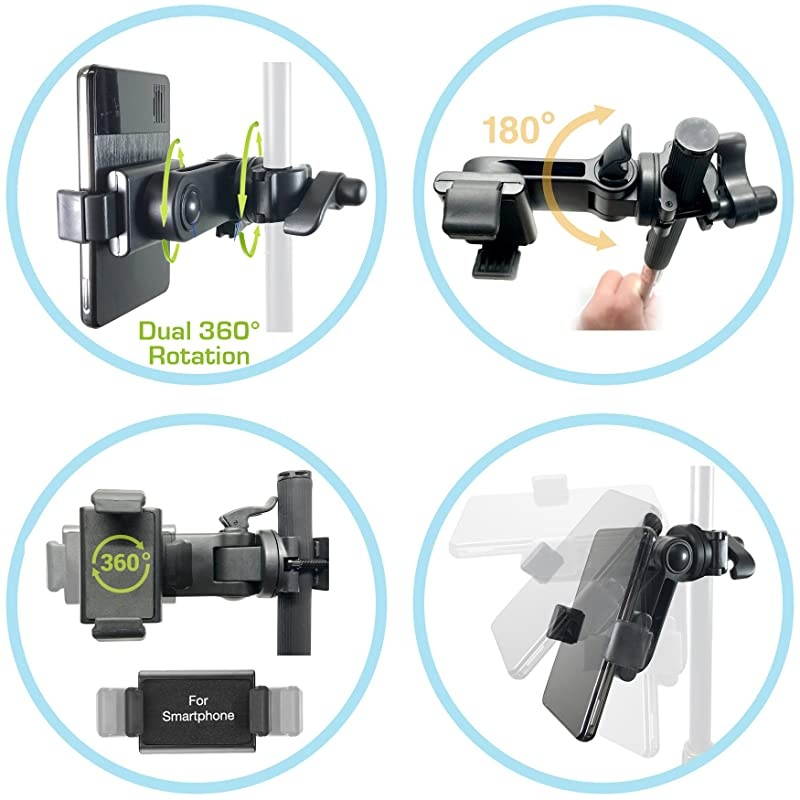 Music Boom Mic Microphone Stand Smartphone Mount w360&deg; Swivel Adjust Holder for Apple iPhone 11 Pro XR XS MAX X SE Samsung Galaxy S20 S10 12 Phones Zoom Video Compatible