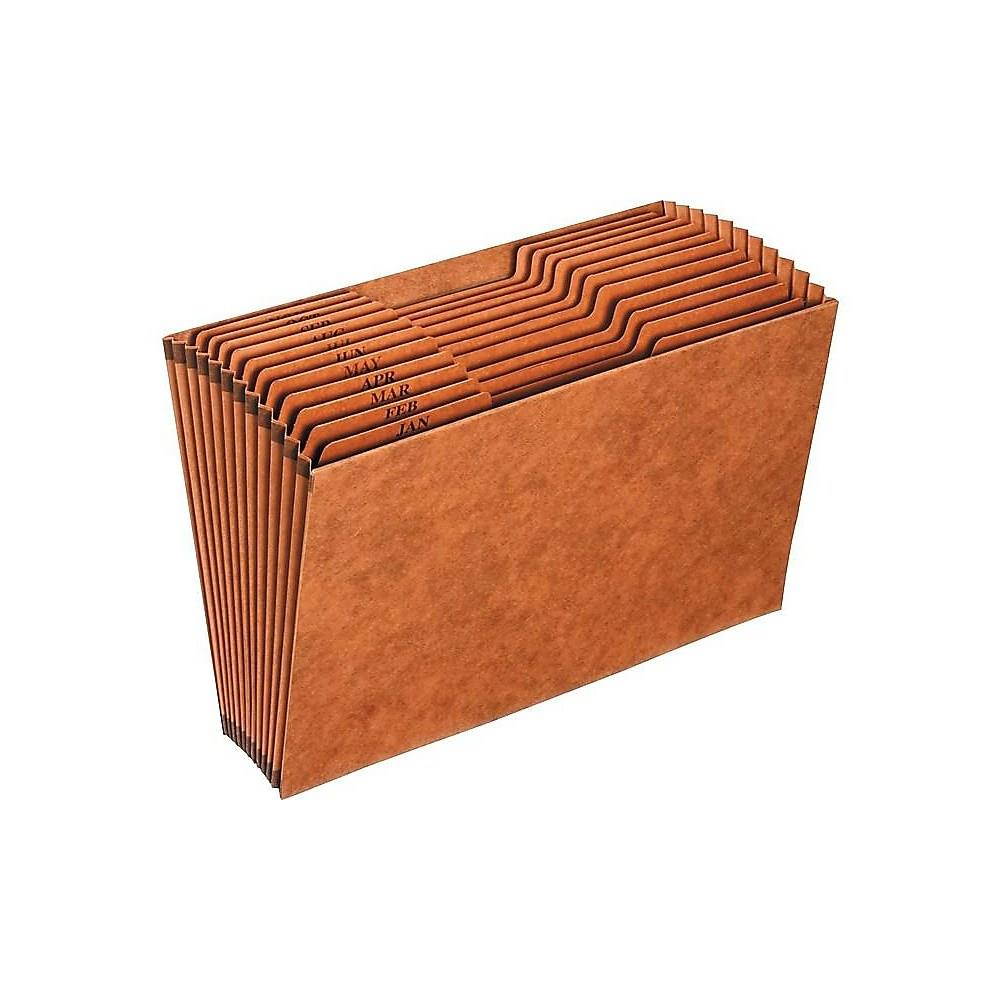 Staples Heavy-Duty Expanding File 3" Expansion Jan-Dec Index Legal Size Brown