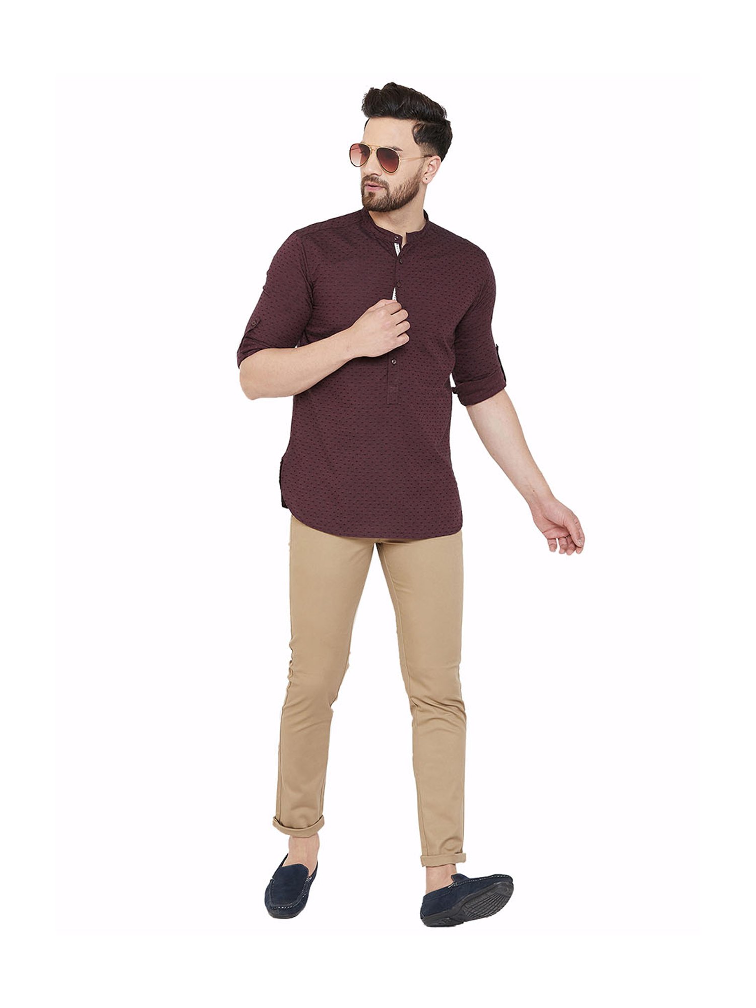 Even Brown Cotton Kurta