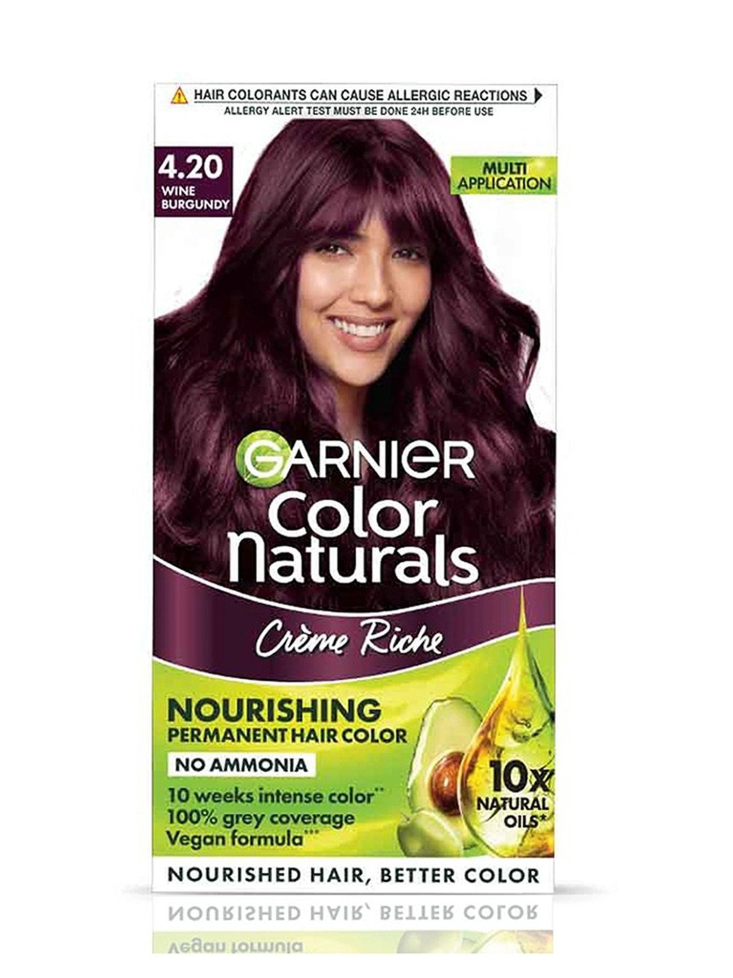 Garnier Color Naturals Creme Hair Color Shade 4.20 Wine Burgundy - 70 ml + 60 gm