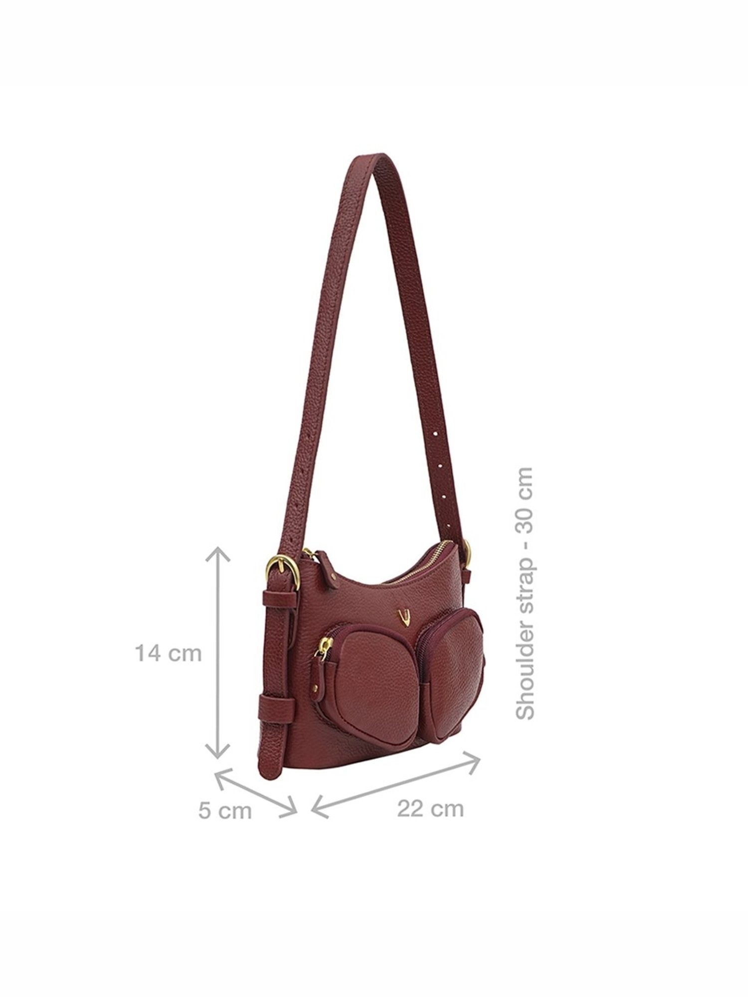 Hidesign Changi 01 Maroon Solid Small Shoulder Handbag