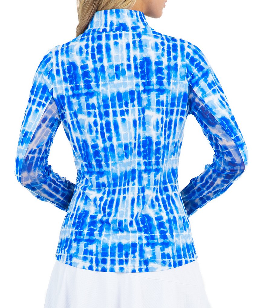 IBKUL Rue Print Long Sleeve Mock Neck Top