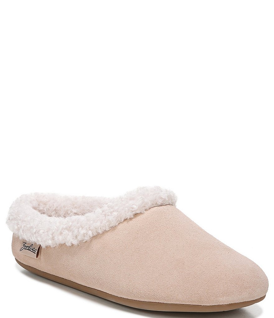 Zodiac Paloma Suede Faux Shearling Lined Slippers