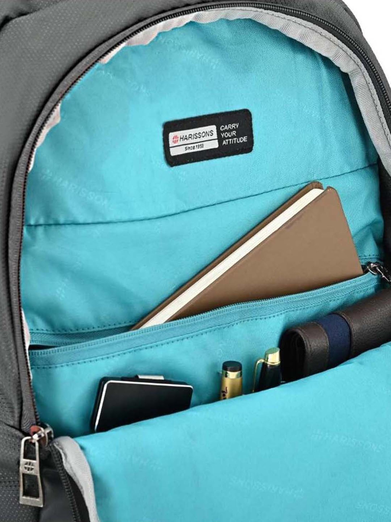 Harissons Flinch Grey Polyester Solid Laptop Backpack - 35 Ltrs