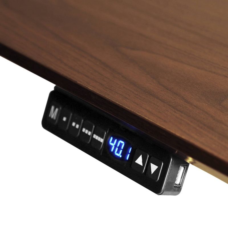 Airlift Electric Height Adjustable Standing Desk with USB Charger Walnut - Seville Classics