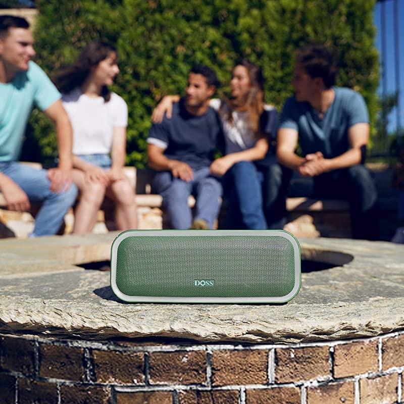 SoundBox Pro+ Wireless Bluetooth Speaker with 24W Impressive Sound Booming Bass Wireless Stereo Pairing Mixed Colors Lights IPX5 Waterproof 15 Hrs Battery Life 66 ft Bluetooth Range Green