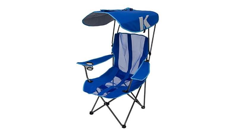 Kelsyus Premium Portable Camping Folding Lawn Chairs with Canopy, Blue & Black