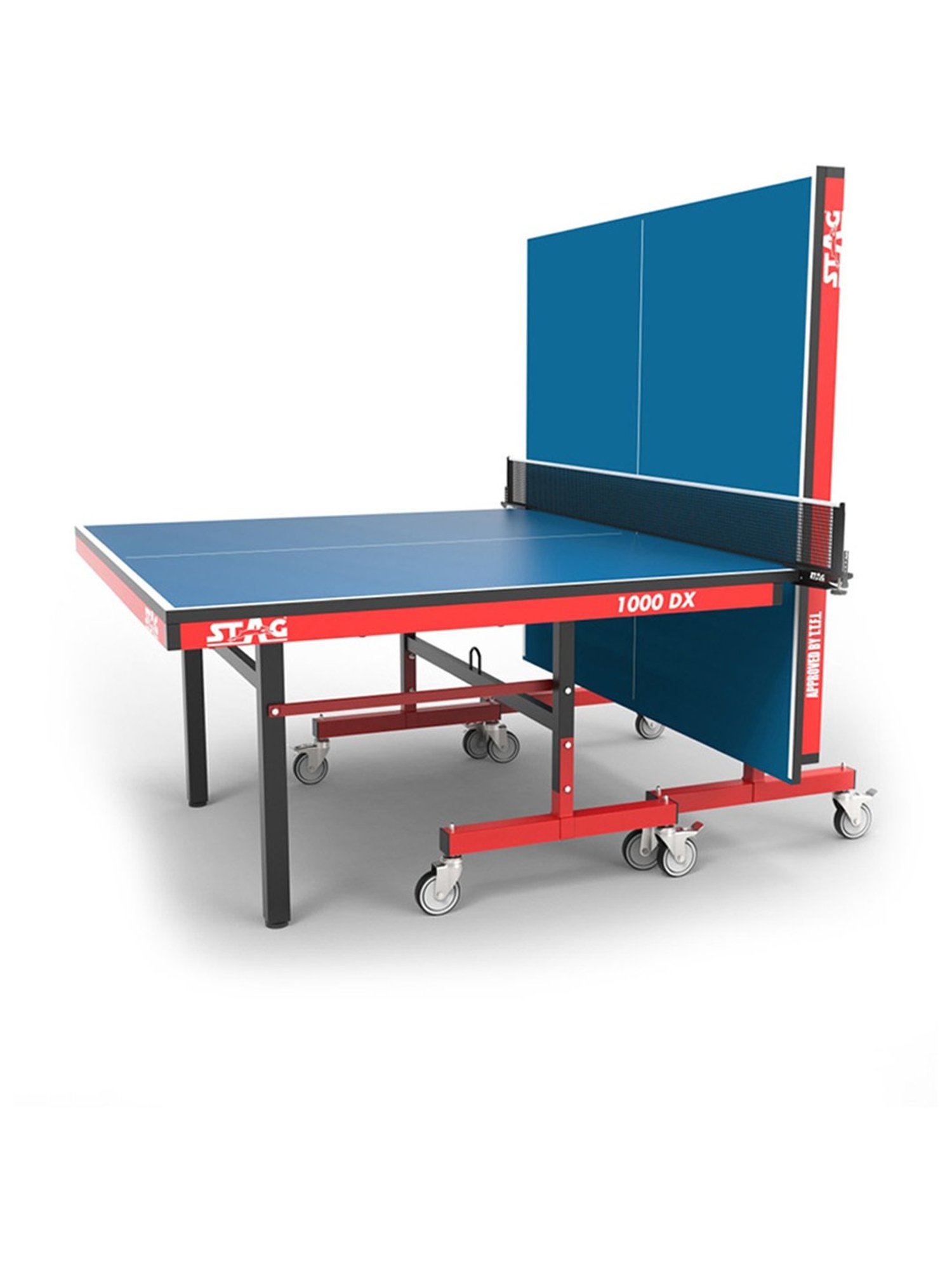 Stag Global 25mm 1000 DX Premium 10 Minute Quick Easy Setup Table Tennis Table (Blue)