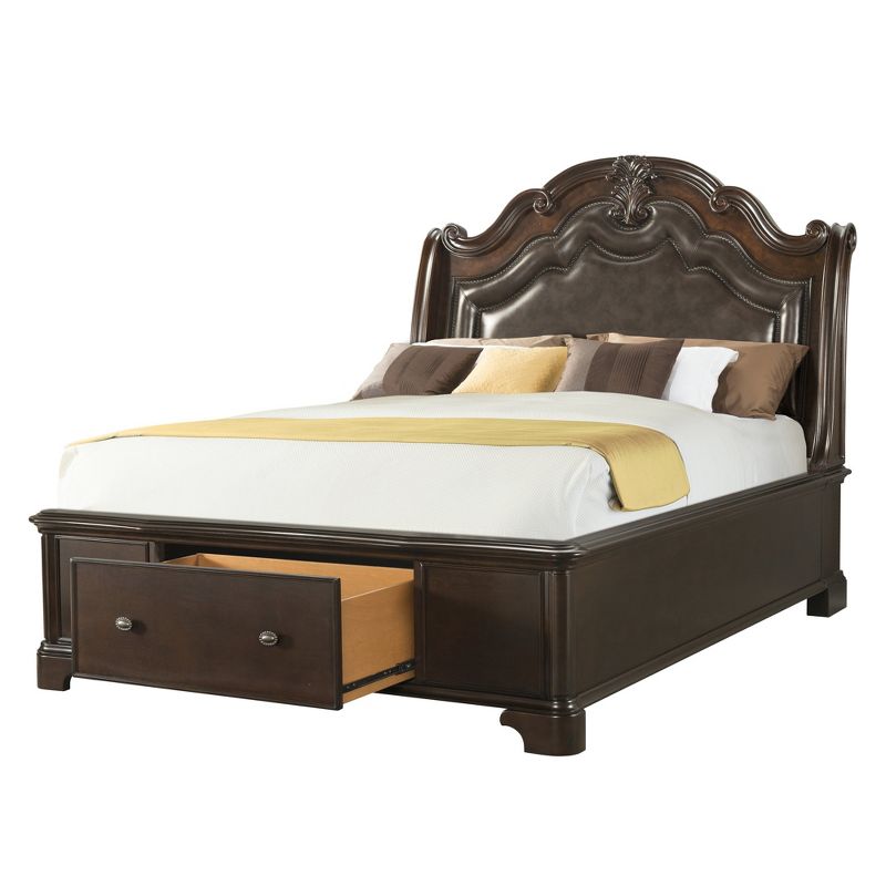 5pc King Tomlyn Storage Bedroom Set Dark Cherry - Picket House Furnishings