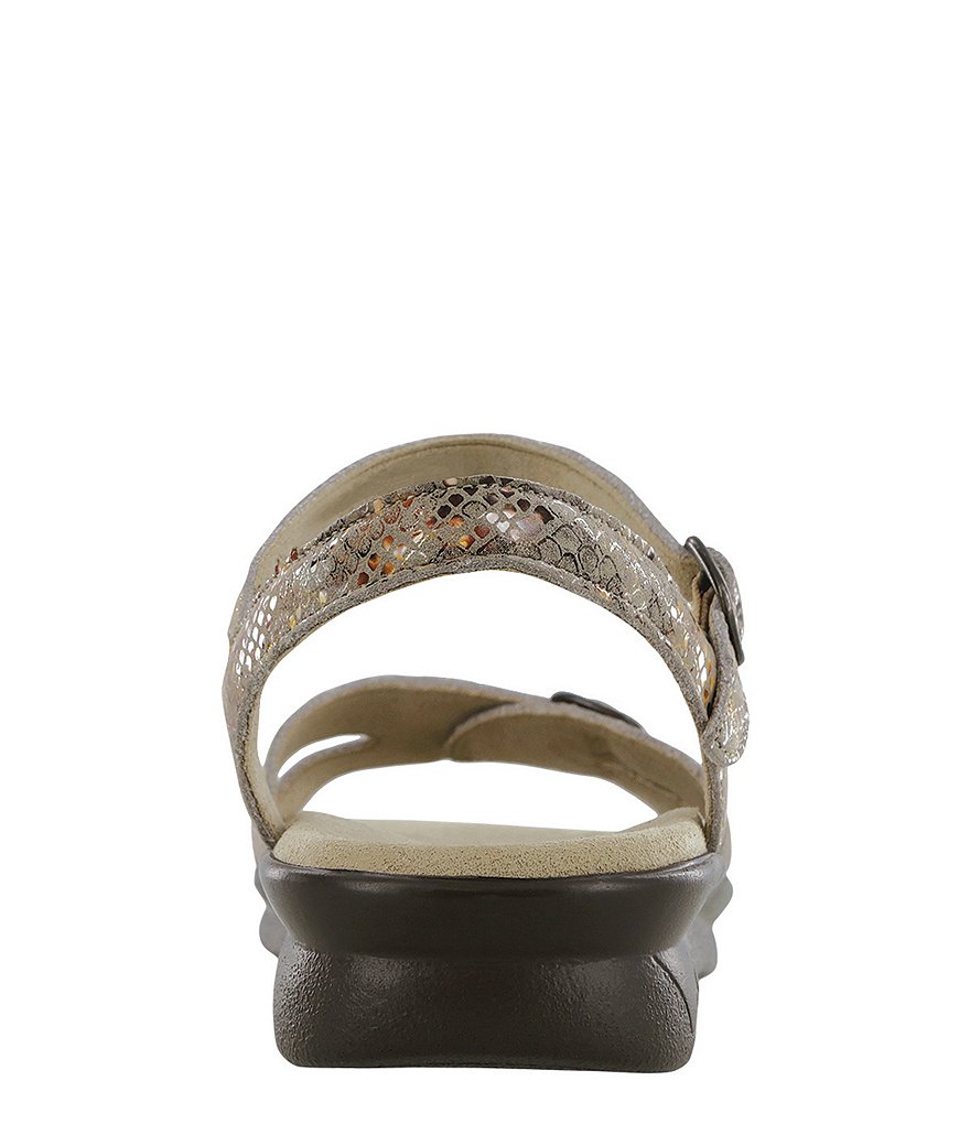 SAS Duo Snake Print Leather Sandals
