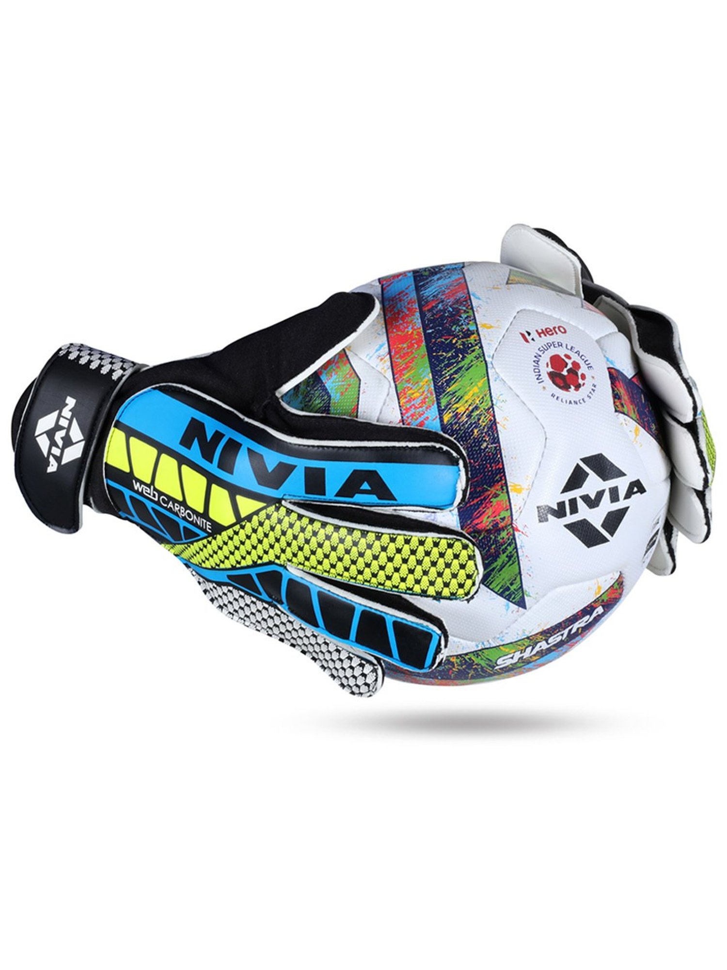 Nivia Carbonite Web Goalkeeper Gloves (Multicolor) Size - S