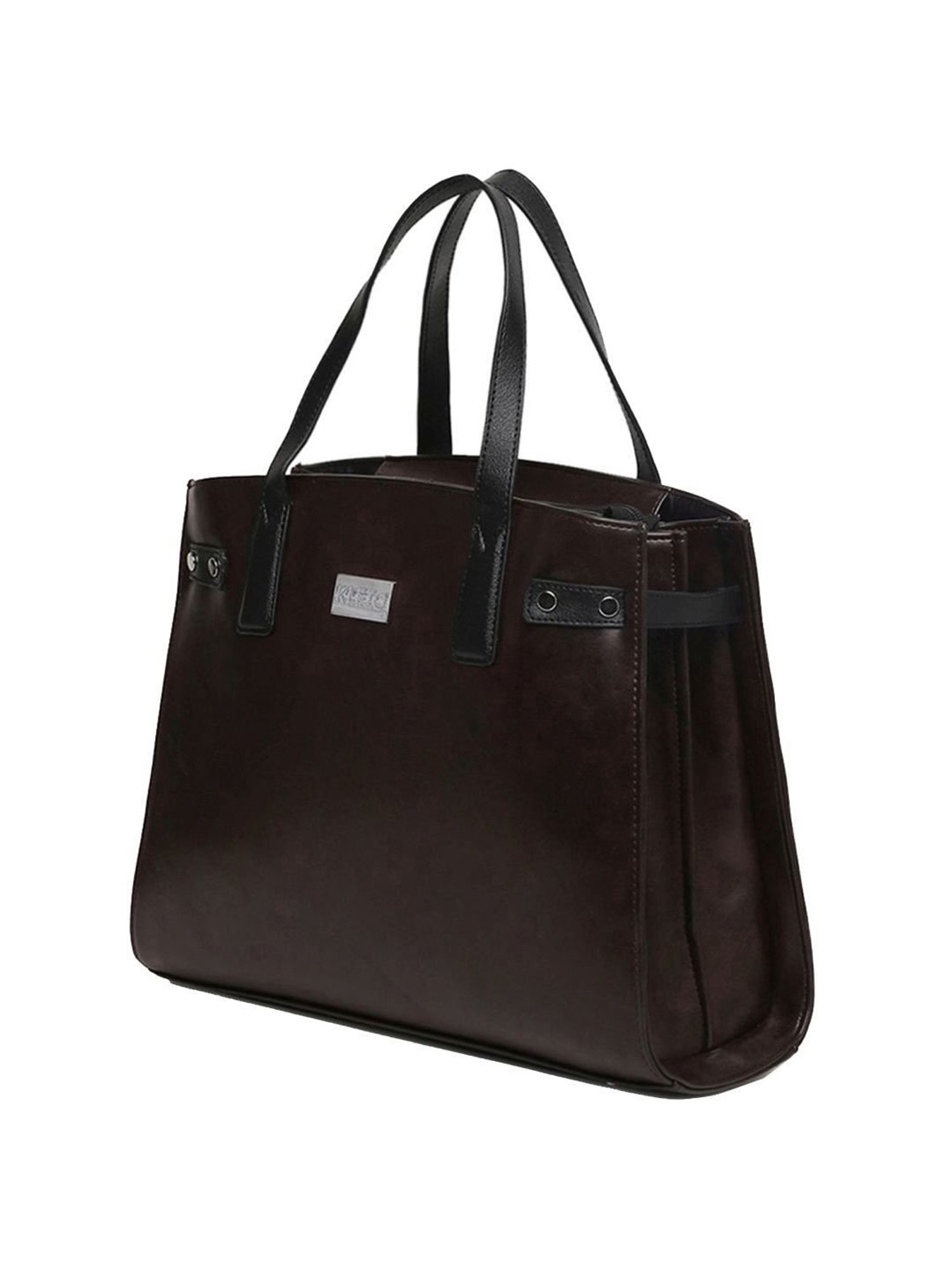 KLEIO Brown Solid Medium Handbag