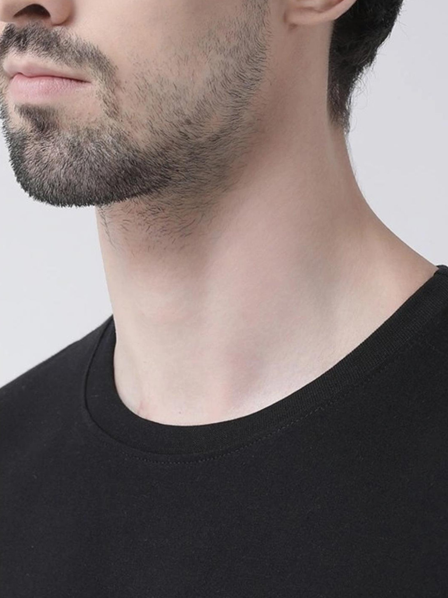 Friskers Black Cotton Slim Fit T-Shirt