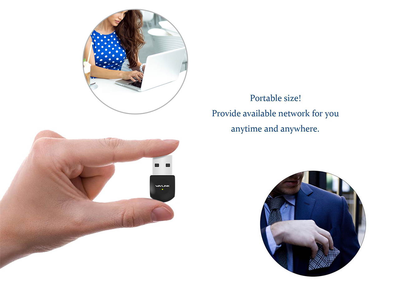 WI-FI Adapter - Wavlink WN682A1 600Mbps Dual Band Nano Wireless USB Wifi Adapter,  802.11ac/a/b/g/n Network Lan Card 2.4G/150Mbps + 5G/433Mbps For Windows XP/Vista/7/8/8.1/10 (32/64bits) MAC OS