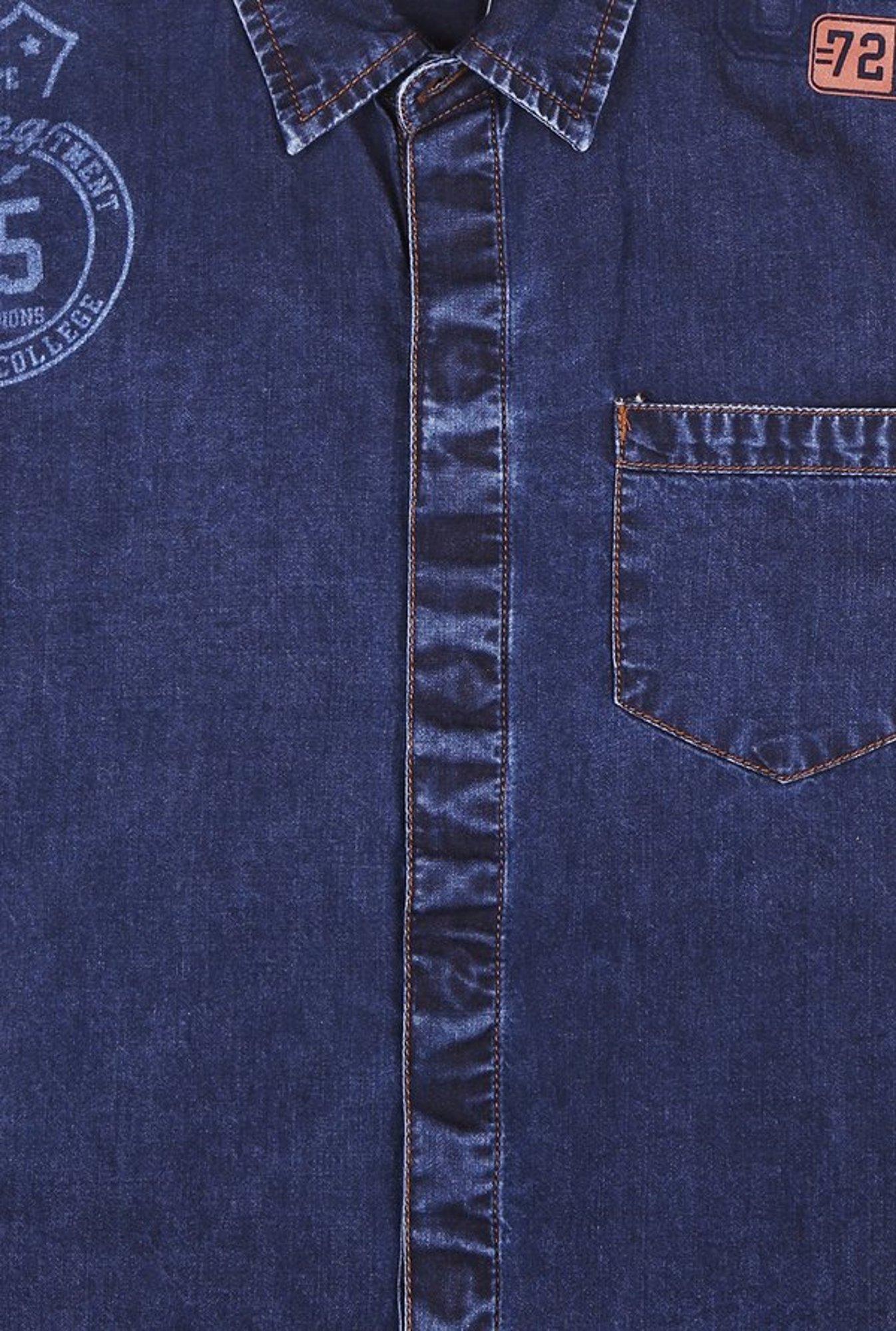 Gini & Jony Boys Palm Tree Navy Solid Shirt