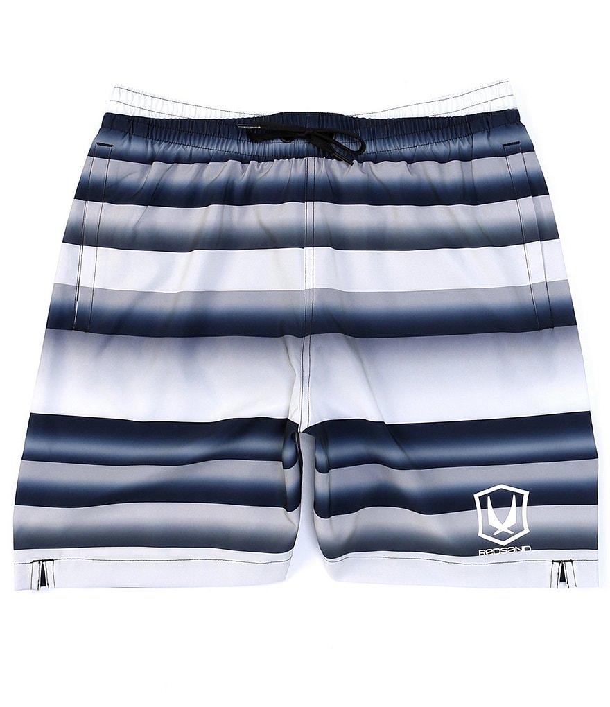 Redsand 7#double; Inseam Striped Volley Swim Trunks