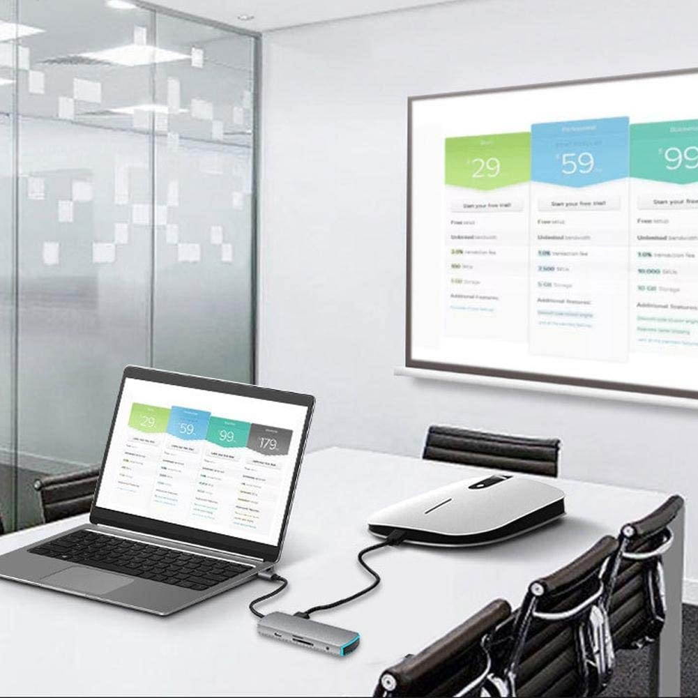 Naroote 【   】 Docking Station, USB-C Hub Durable 8 in 1 with PD Charging Light Type-C to HDMI Laptop for Computer