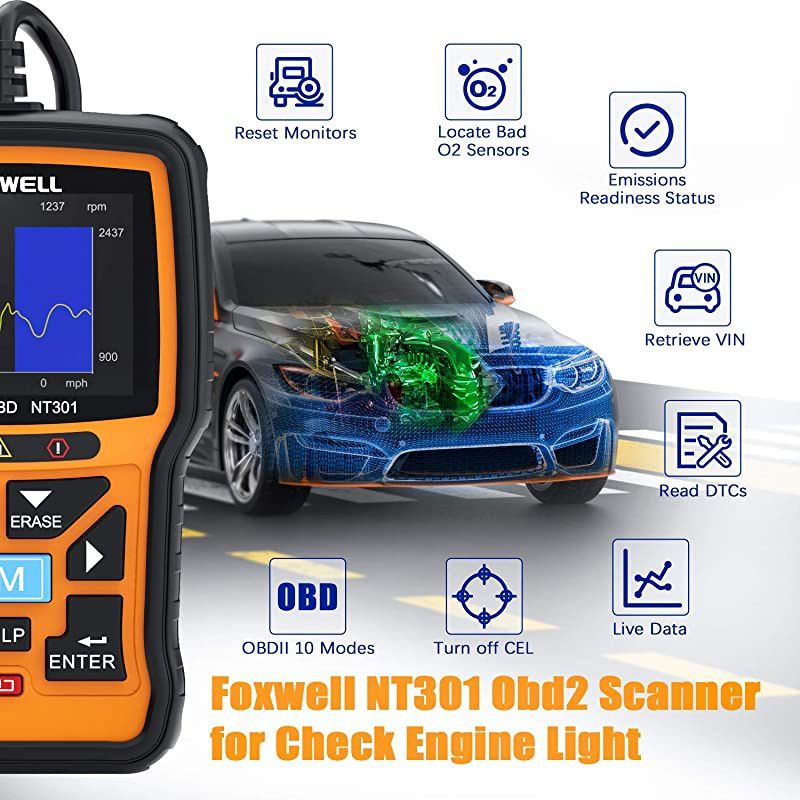 NT301 OBD2 Scanner Professional Mechanic OBDII Diagnostic Code Reader Tool for Check Engine Light