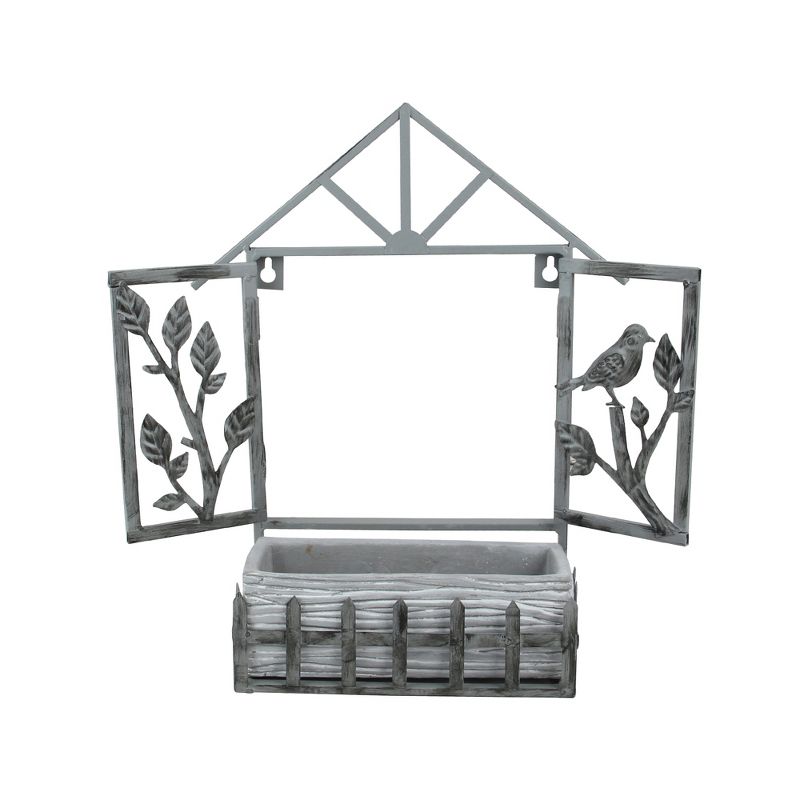 HC Companies 12-Inch Outdoor Plastic Deck Flower Planter Box, Chocolate (2 Pack)