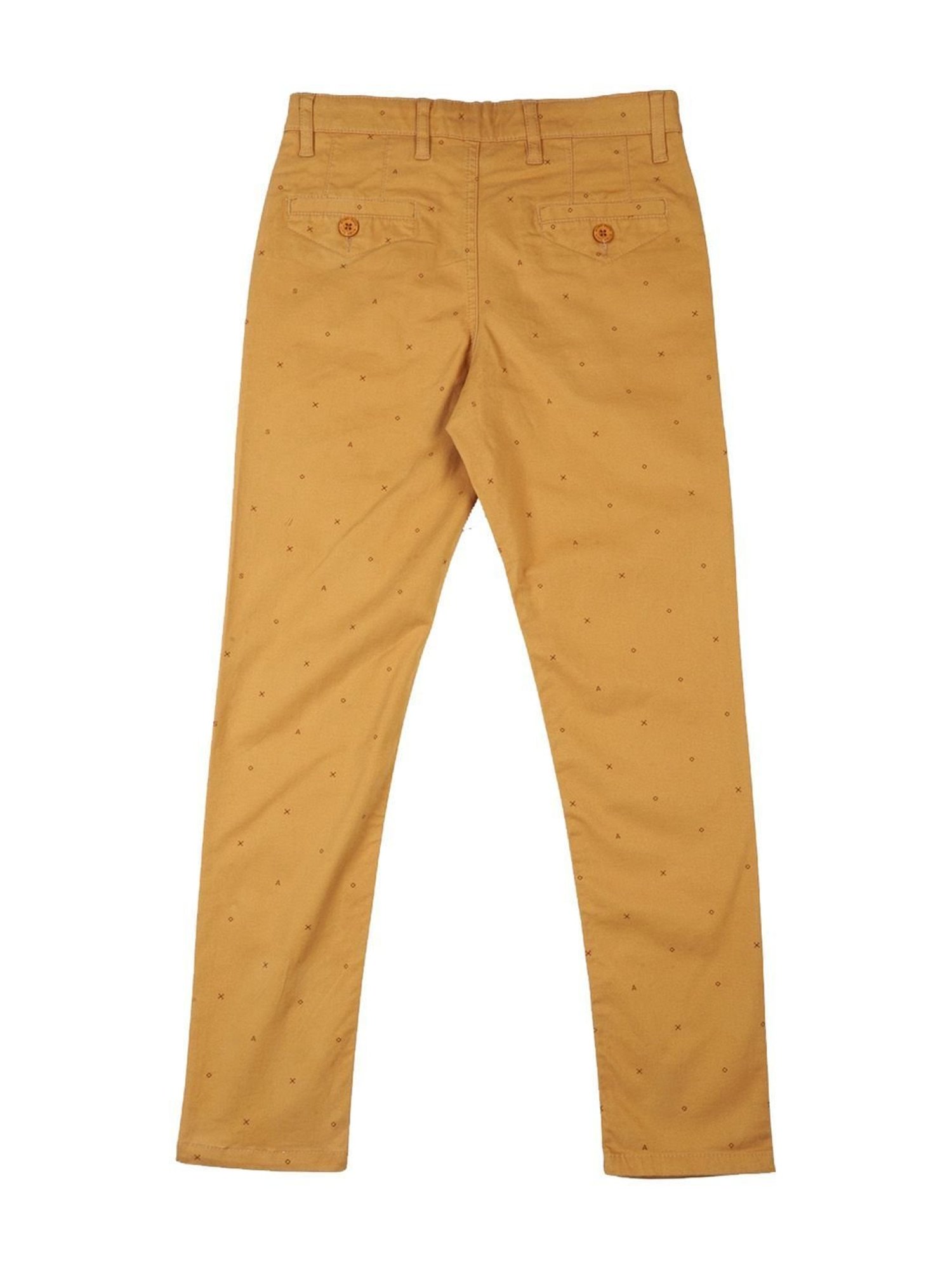 Allen Solly Junior Yellow Cotton Printed Trousers