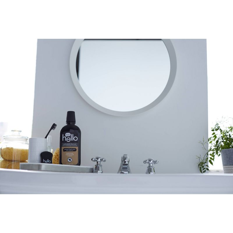 Hello Activated Charcoal Natural Fresh Mint + Coconut Oil Mouthwash - 16 fl oz