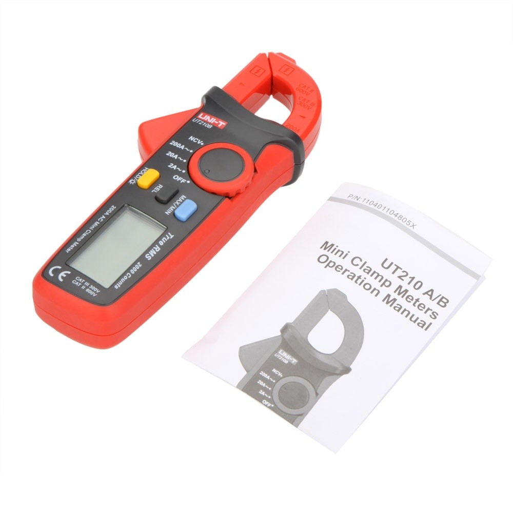UNI-T UT210B True RMS 200A AC Mini Clamp Meters Ammeter w/ NCV Test & LCD Backlight
