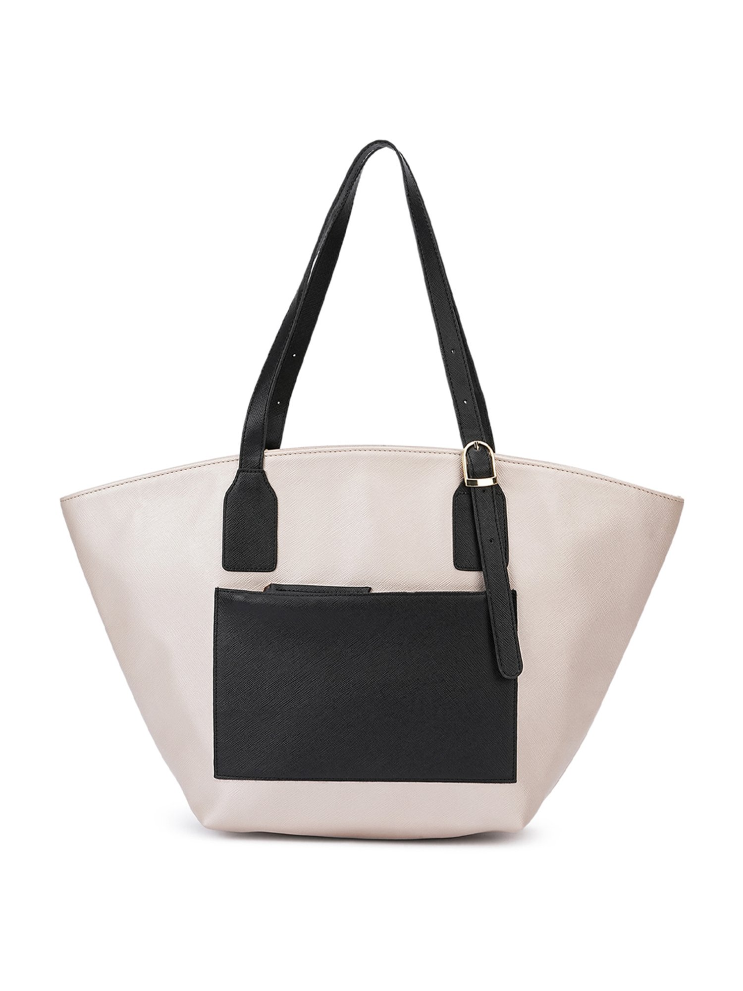 KLEIO Beige Large Leather Tote Handbag