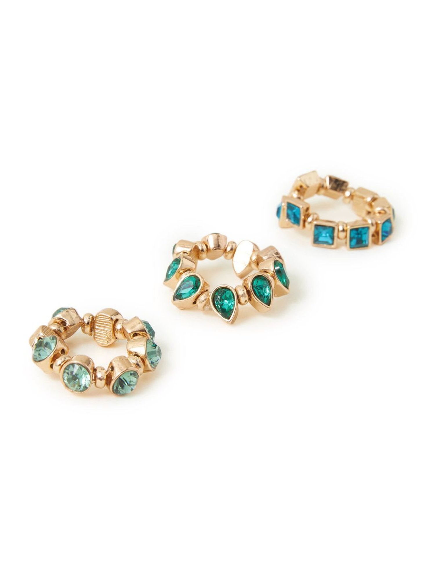 Accessorize London Women's Crystal Stacking Rings Set Of Three