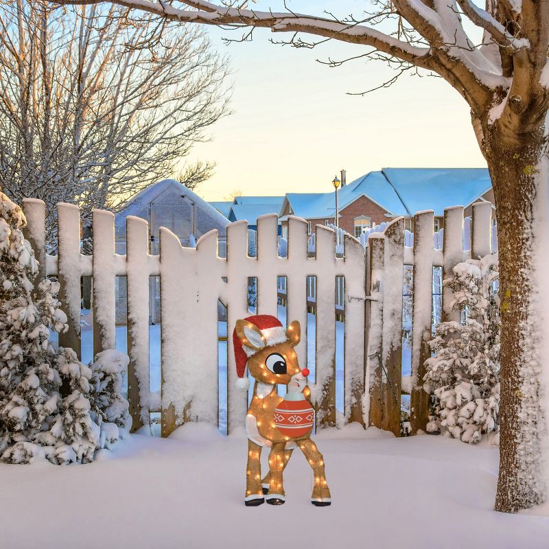 Rudolph the Red-Nosed Reindeer 32" Rudolph Led 2D Pre-Lit Yard Art Rudolph Ornament