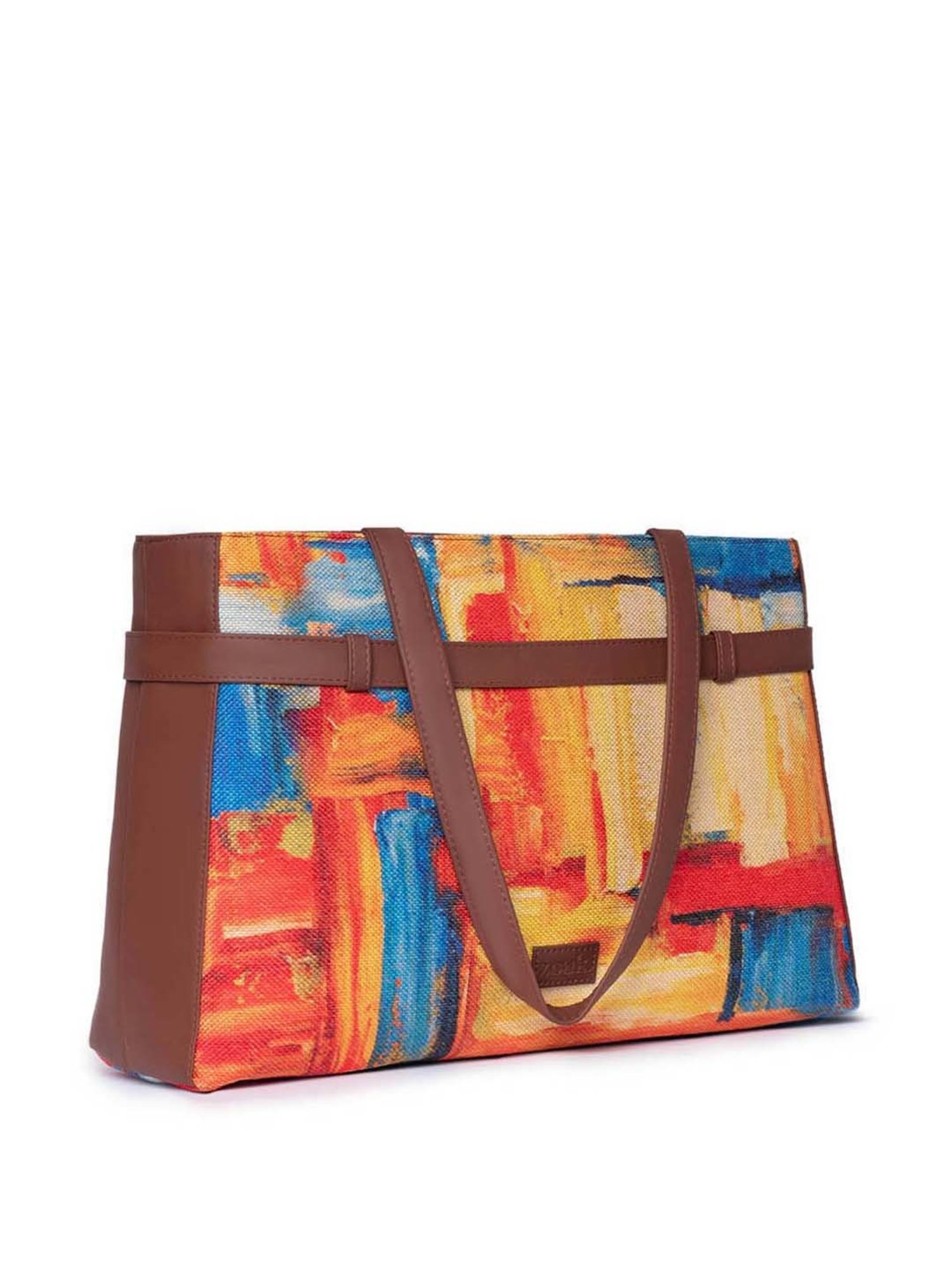 ZOUK Multicolor Printed Large Laptop Tote Handbag