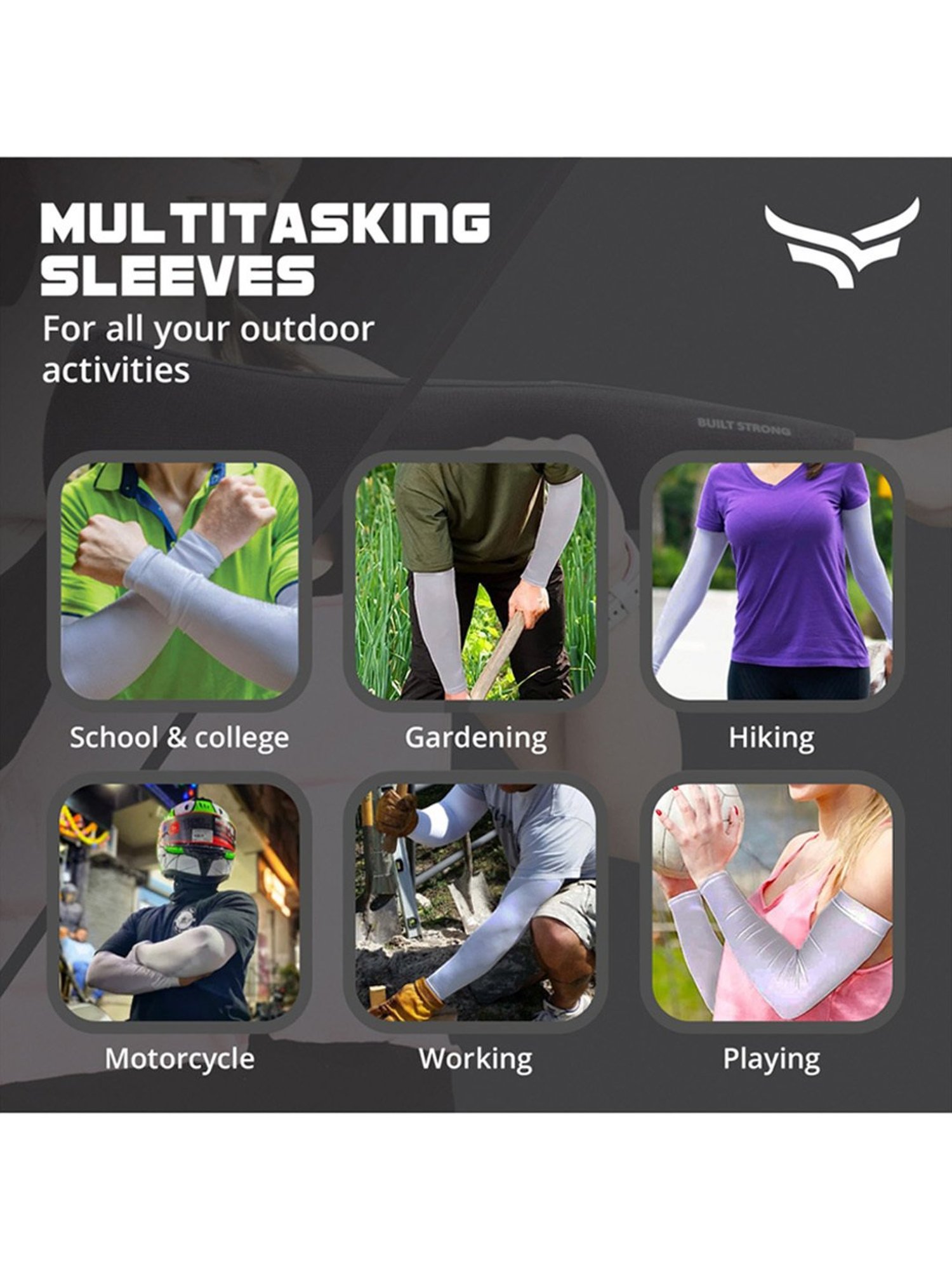 Xtrim UV Tan Protection Long Arm Sleeves (Grey) Size - Medium