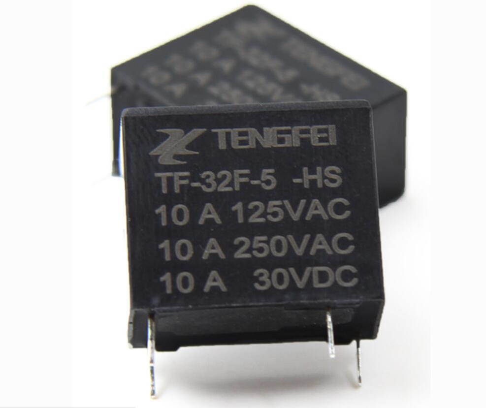 10 pcs normal open 4 pins DC5V 0.45w small electromagnetic relay TF-32F-5V-HS for 10A/125VAC 10A/250VAC 10A/30VDC contact load