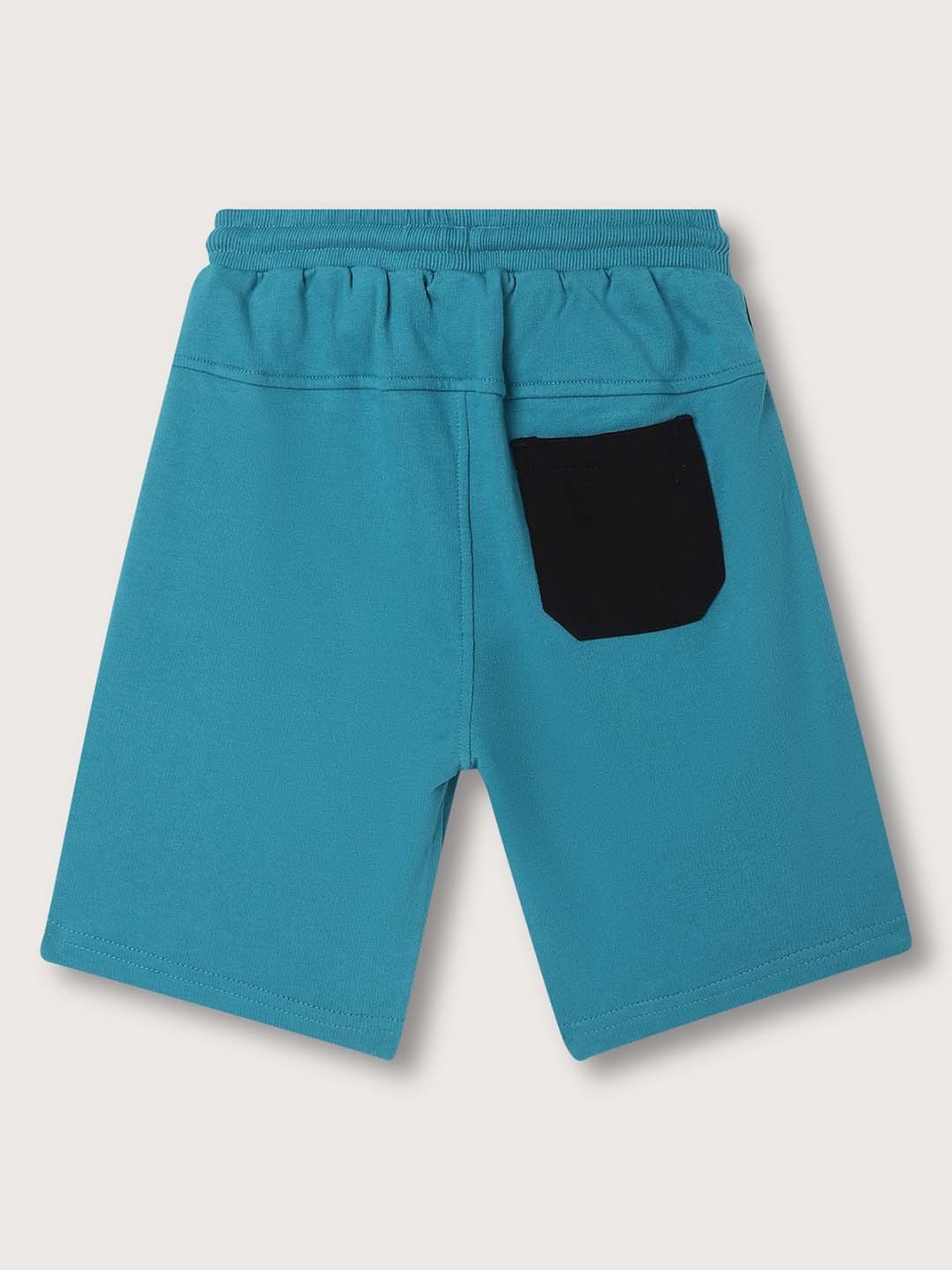 Blue Giraffe Kids Teal Blue Cotton Printed Shorts