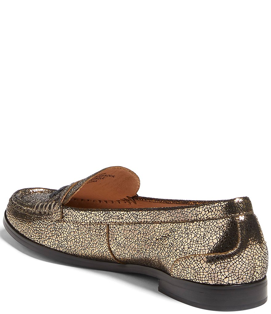 Jack Rogers Remy Metallic Crackle Leather Loafers