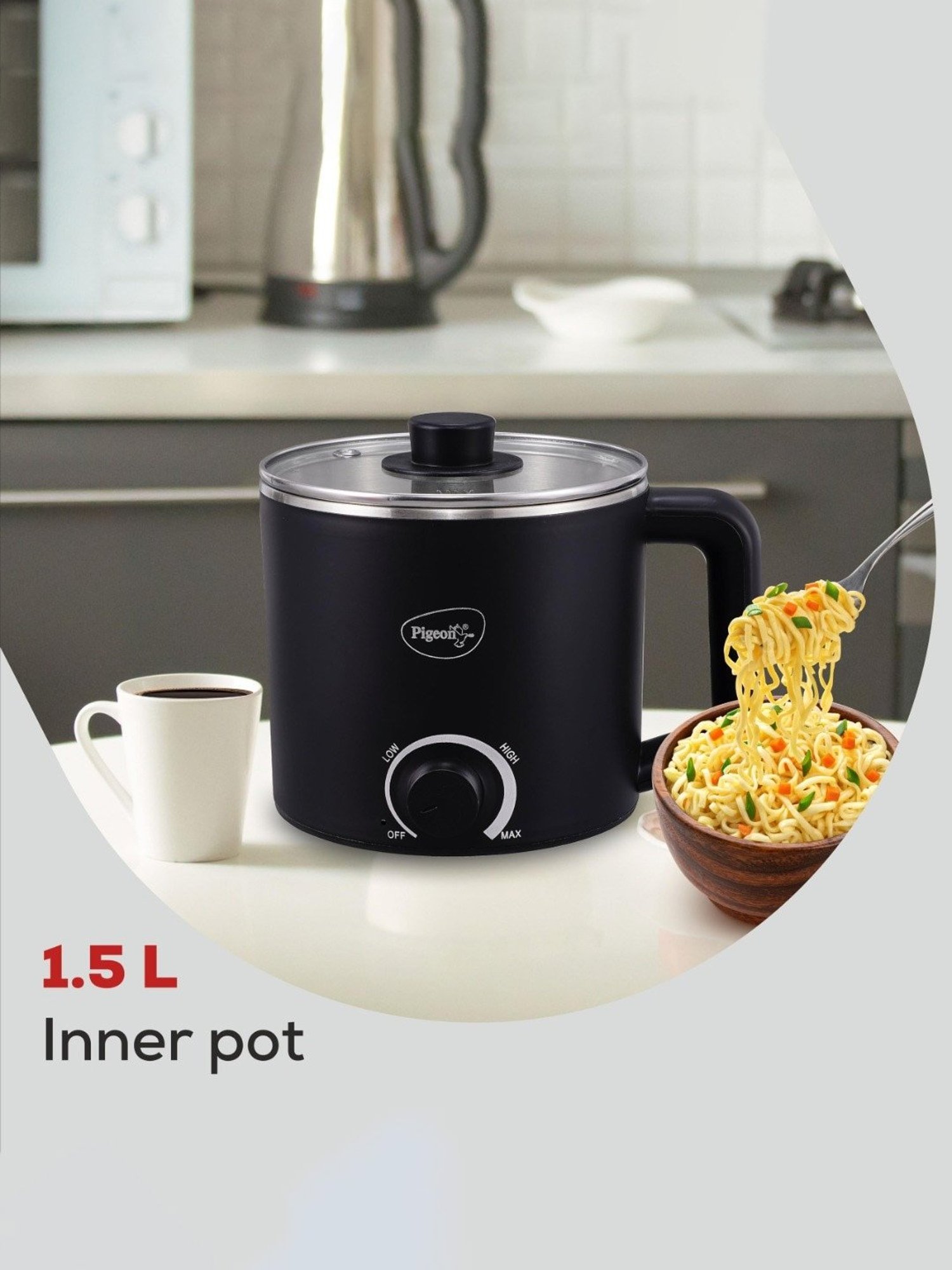 Pigeon by Stovekraft Swift Multi Cook Kettle 1.5L (Blue)