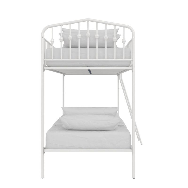 Twin/Twin Kids' Bushwick Metal Bunk Bed White- Novogratz
