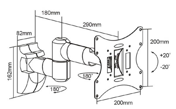 Impact Mounts FULL MOTION MOUNT FOR TV SCREEN SIZES 10-40" (Model IM403)