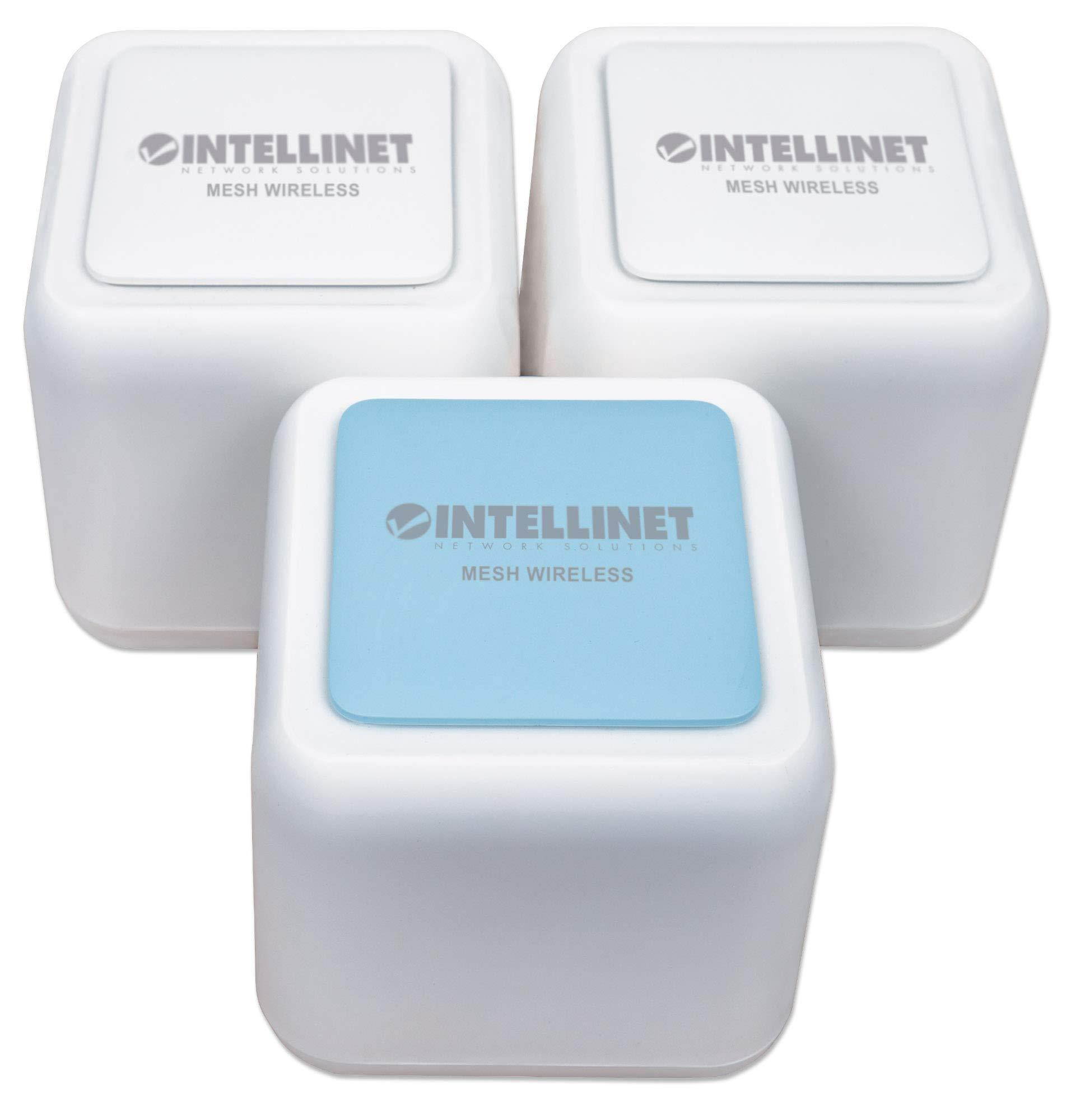 Intellinet Network Solutions Whole Home Mesh Wireless AC1200 Kit-One Router & Two Extenders-Covering up to 4,500 ft2 with 2.4- & 5-GHz Bands, Optional Guest Network, Touch-and-Connect Internet Access