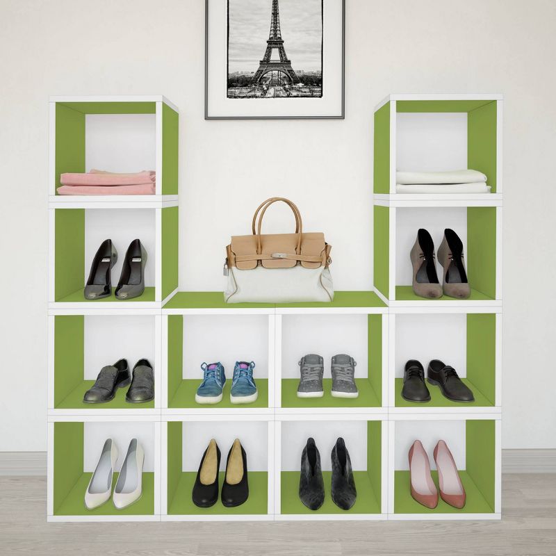Way Basics Stackable Eco Cube Storage Cubby Organizer Green
