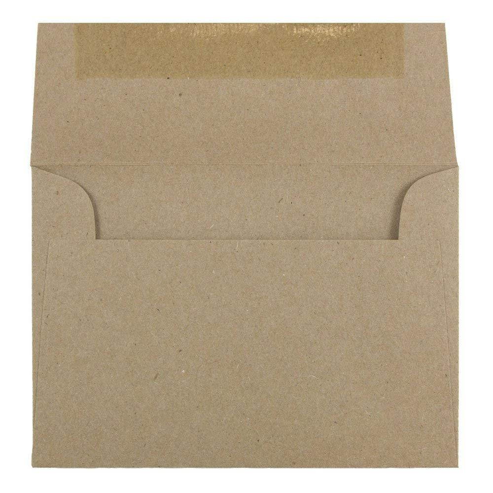 JAM PAPER 4Bar A1 Premium Invitation Envelopes - 3 5/8 x 5 1/8 - Brown Kraft Paper Bag - 25/Pack