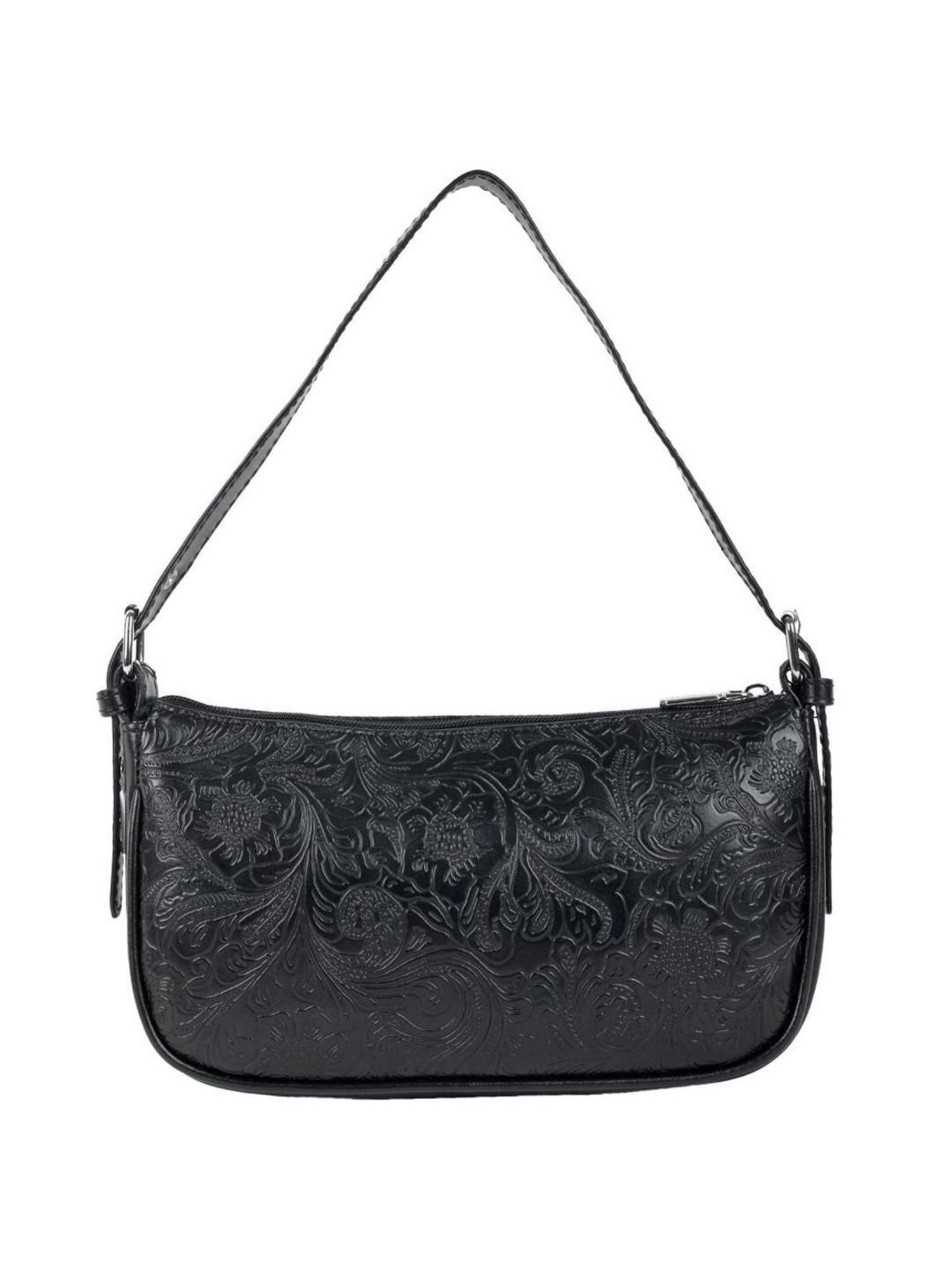 Lino Perros Black Printed Medium Shoulder Handbag