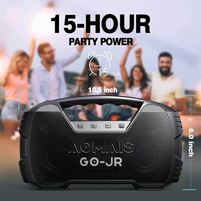 Portable Bluetooth Speaker,  40 Hrs Playtime Outdoor Waterproof Speakers with Lights, 25W Super Stereo Sound and Deep Bass, 100Ft Wireless Bluetooth Range, Built-in Mic, Indoor/Beach Party