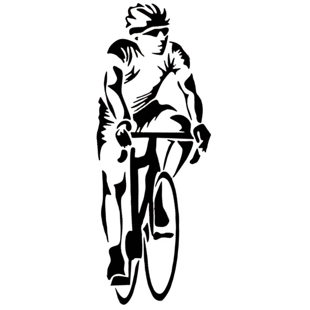 1pc Wall Hanging Sticker Cycling Man Decals Sports Style Mural Waterproof Wall Pasters for Home Hotel Dorm