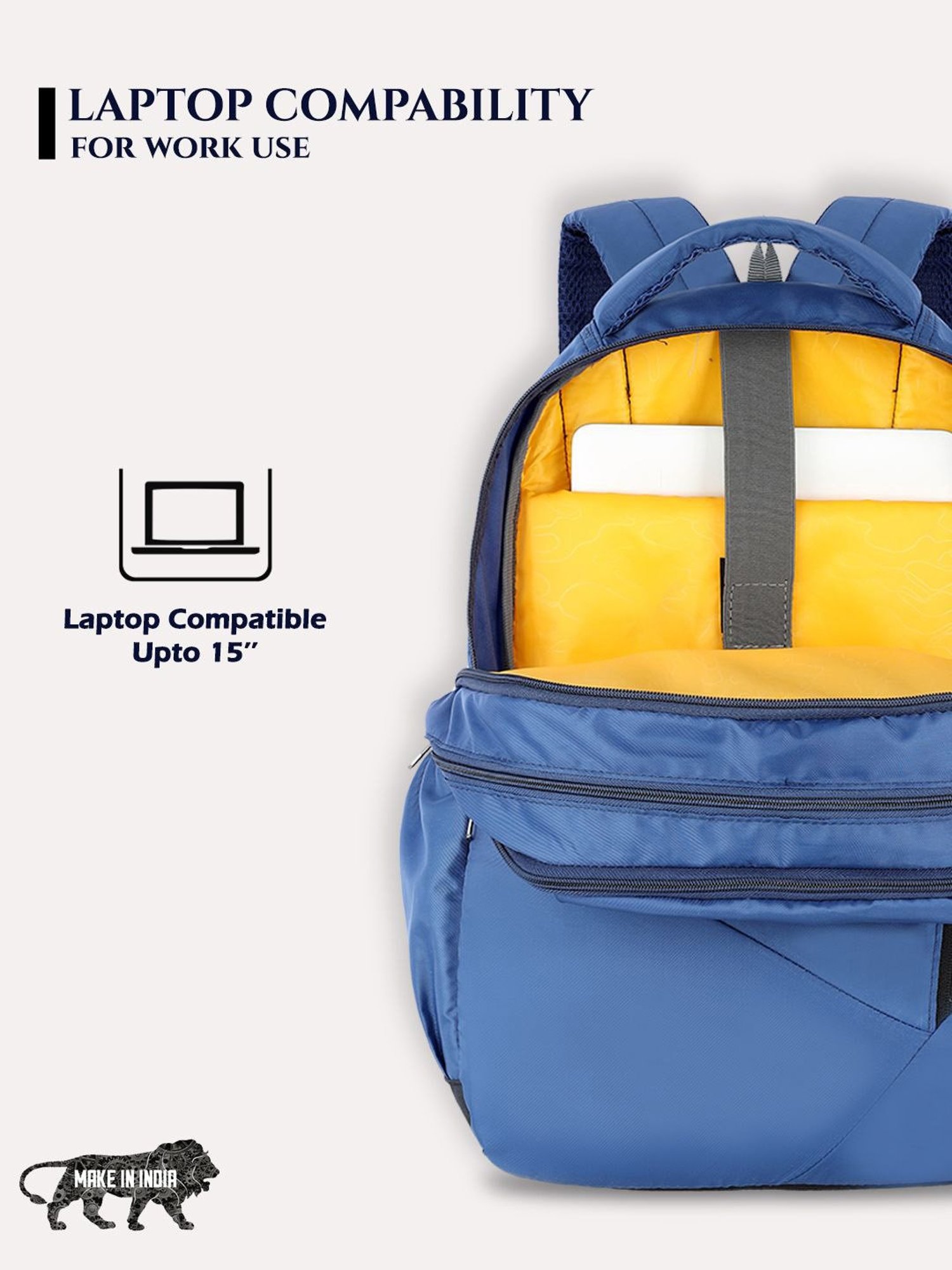 Lavie Sport Astro 36L Anti-theft Laptop Backpack For Men & Women (Navy)