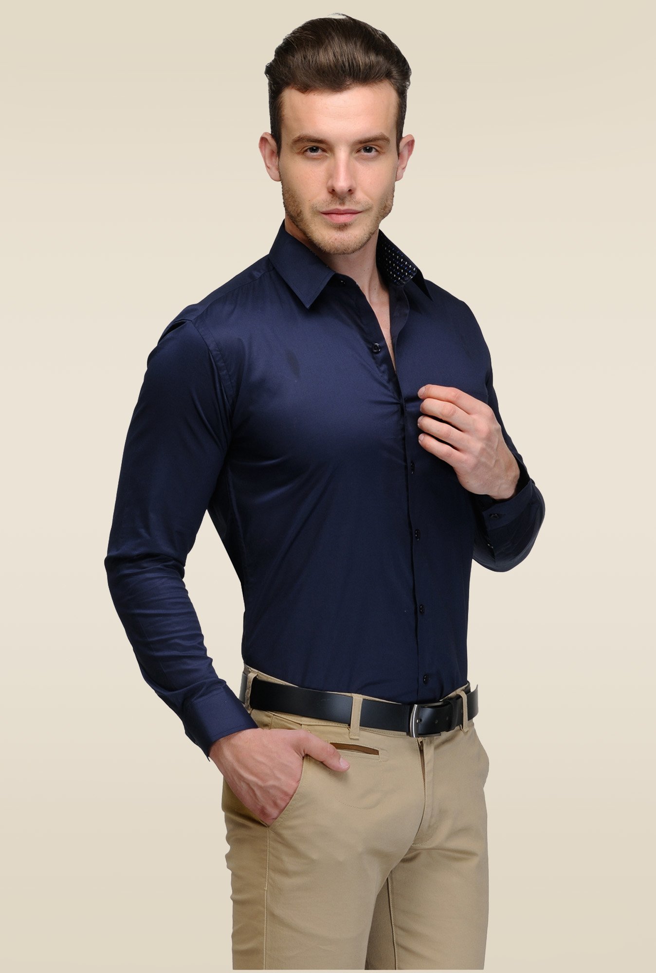 Hancock Navy Cotton Shirt