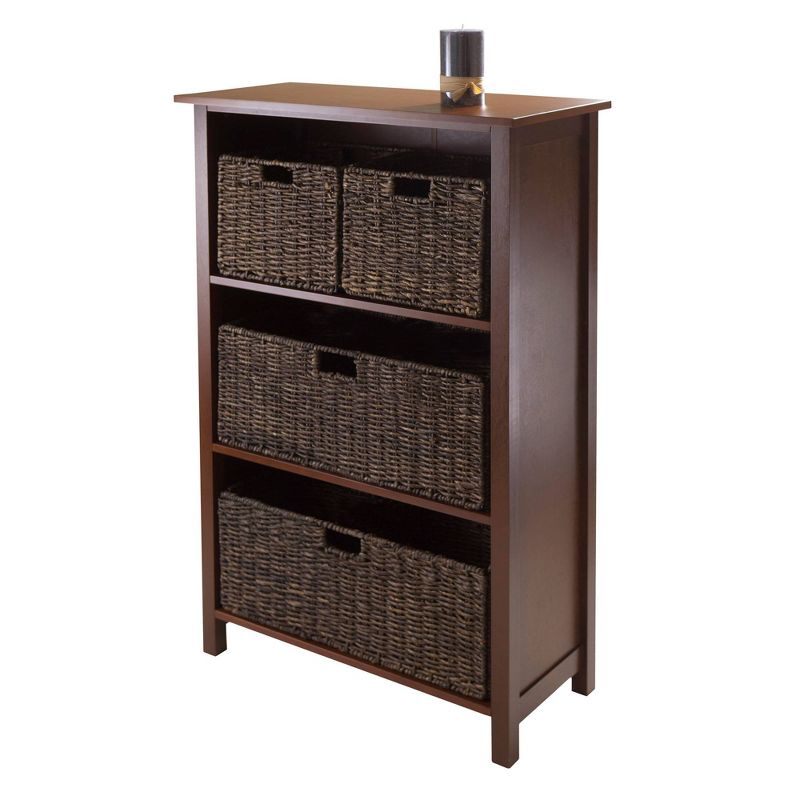 5pc Granville Set Storage Shelf with Baskets Wood/Walnut/Chocolate/Espresso - Winsome