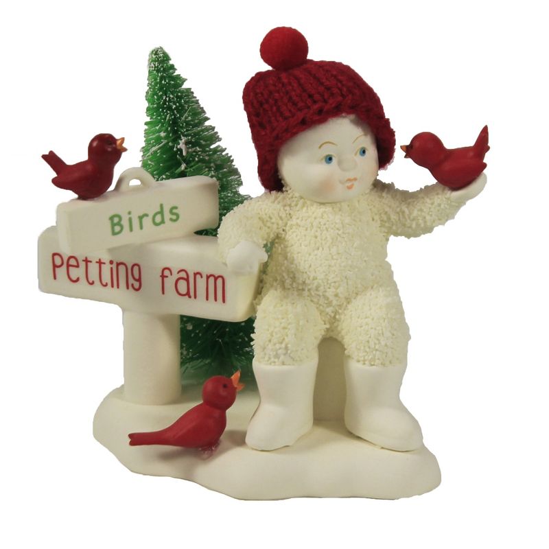 Dept 56 Snowbabies 4.75" Petting Farm Cardinal Christmas  -  Decorative Figurines